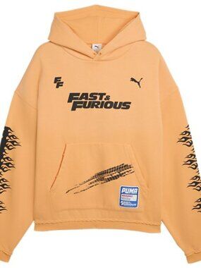 PUMA x FAST & FURIOUS Men's Hoodie Sweatshirt XL 637903_01 Orange - like new